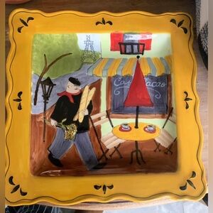 French Bistro Plate Certified International Jennifer Brinkley Yellow France